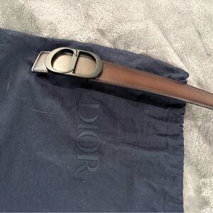 Dior Men's Black and Brown Leather Belt Bag